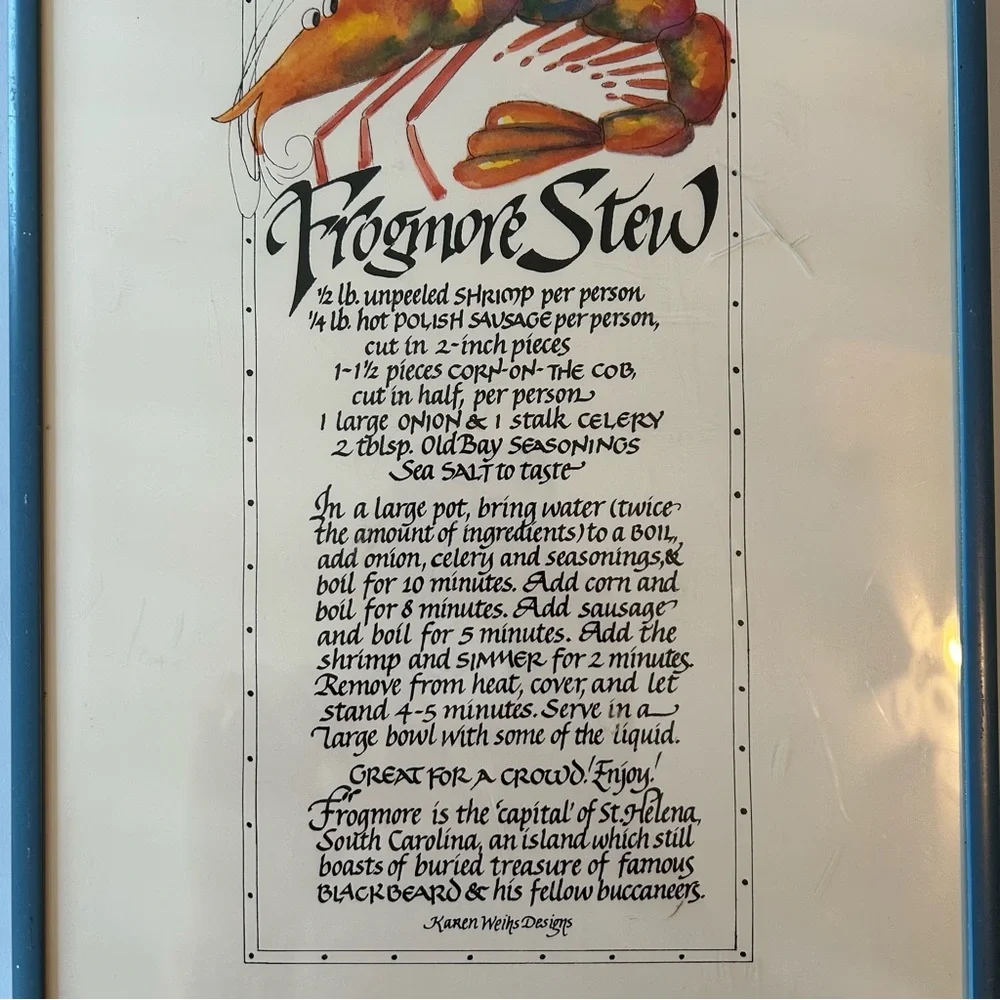 Framed Seafood Art Prints Set
